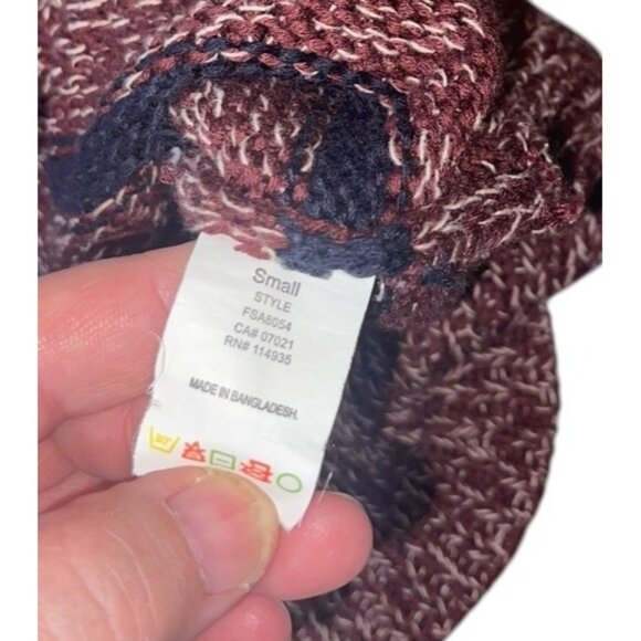 ALYA Women's Size Small Red Striped Sweater High Low Hem - Picture 10 of 11